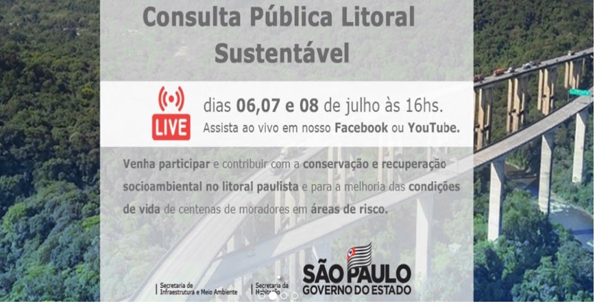 Governo do Estado realiza consultas públicas virtuais do Programa Litoral Sustentável Governo do Estado realiza consultas públicas virtuais do Programa Litoral Sustentável